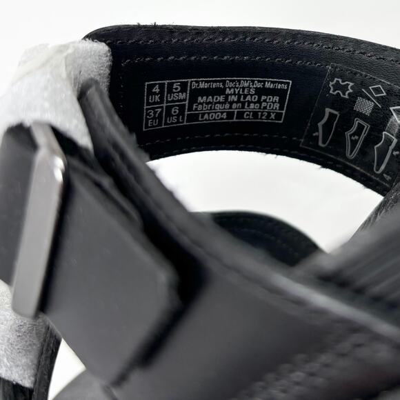 NwOpBx Dr Martens Myles Brando Sandals Slides Women US 6 Leather Buckle Platform - Picture 6 of 9